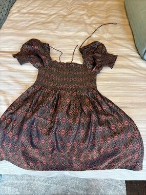 Hill House Multi-Color Smocked Mini Dress